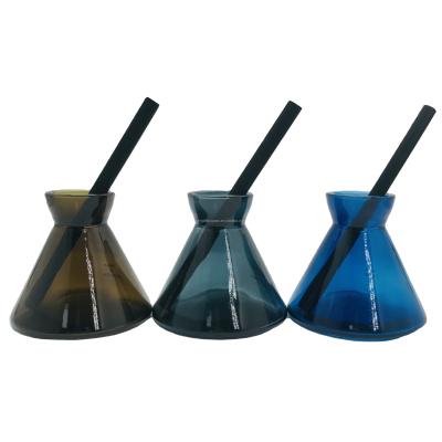 China Gift & Craft 250ml Essential Oil Reed Aroma Fiber Rattan Sticks Glass Diffuser Bottles For Indoor Uses YZ-1090# for sale