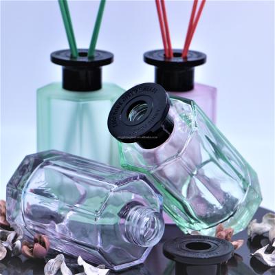 China Gift & Craft YZ-7012-1# 200ml Octagon Shape Home Air Freshener Aroma Perfume Reed Glass Bottle for sale