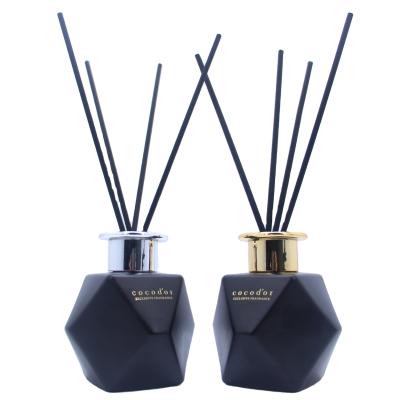 China Gift & YZ-9393# 150ml Decorative Craft Home Aroma Diffuser Bottle 150ml Matte Black Colored Reed Bottle for sale