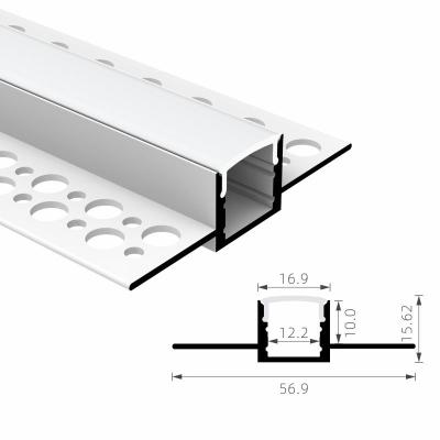 China Decorations recessed circular gypsum plasterboard drywall architectural aluminum extruded wall LED profile for strip lights for sale