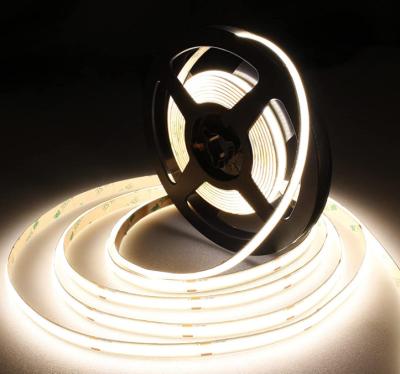 China Residential For Indoor High Density DC 24V 320 LED 8mm 10W IP20 COB LED Ribbon Strip Light Flexible Decoration LED Strip Light for sale