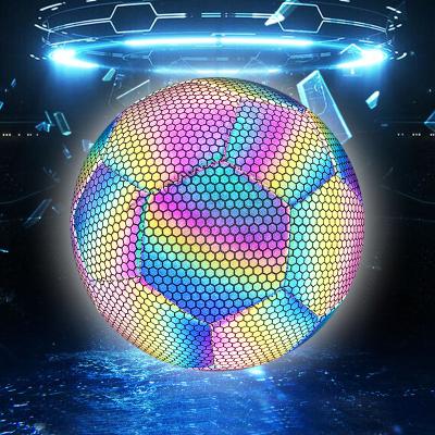 China Soccer Training JRT Sports Holographic Reflective Football Indoor And Outdoor Training Soccer Ball for sale