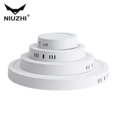 China Modern Commercial Lighting Surface Mounted 6w 12w 18w 24w Square Round Shape Slim Led Panel Light Fixtures for sale