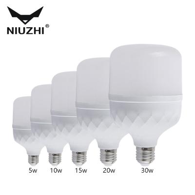 China Office White 6500k 5w 10w 15w 20w 30w 40w 50w Soft White Durable Aluminum Plastic E27 Led Bulb Light for sale