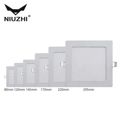 China Modern Indoor Office Home Commercial Recessed Mounted 3w 6w 9w 12w 18w 24w Square Led Slim Panel Light for sale