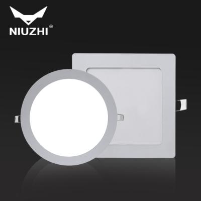 China Modern Indoor Lighting Home Office Recessed Mounted 3w 6w 9w 12w 18w 24w Square Round Slim Led Panel Light for sale