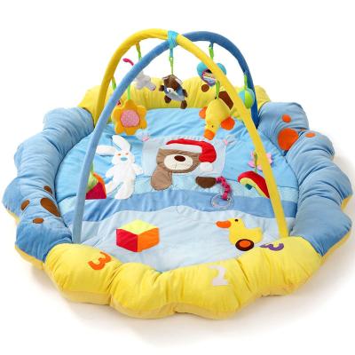 China Washable Baby Gym Activity Play Mat with Hanging 9PCS Toys for Infant Toddler for sale