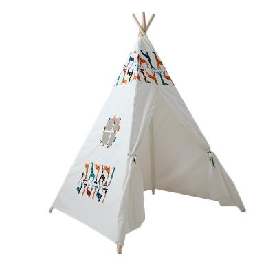 China Foldable and Portable Indian Children Toy Tents Soft Toy Indoor Playhouse Kids Canvas Cotton Teepee for sale