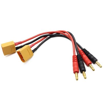 China High Current High Performance XT90 to 4.0mm Banana Plug Connector with 14AWG Length Custom Silicone Cable for sale