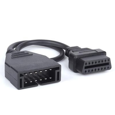 China Copper For GM 12Pin OBD2 OBDII To OBD 2 16 Pin Connection Converter For GM 12Pin Adapter 12Pin To 16 Pin obd2 Extension Cable for sale