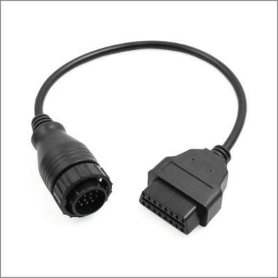 China Copper 14 Pin To 16 Pin OBDII Cable Male To Female OBD2 Adapter Car Diagnostic Cord For Mercedes Benz Sprinter for sale