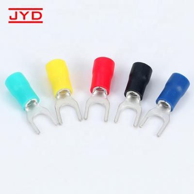 China Fork Terminal Cold-press Connector Series Insulated Electrical Terminal Type , U PVC SV Spade Type Cable Lug Connector Terminals for sale