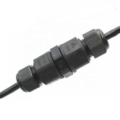 China Hot Selling High Quality Outdoor Joiner IP68 Power Repair Cable 3 Pin Screw Waterproof Cable Connector For Outdoor LED Lighting for sale