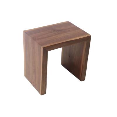 China Modern Design Indoor Solid Armless Bench Morden Sample Walnut Bench Luxury Hallway/Living Room Bench Can Do Customization for sale