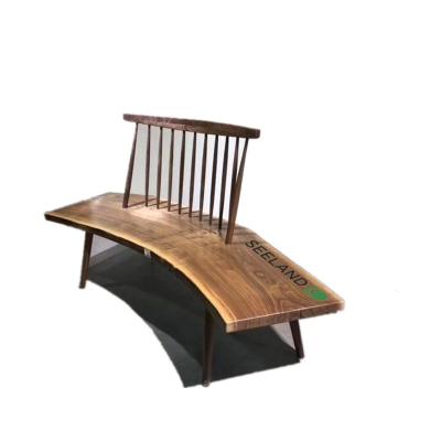 China (Other) High Quality Eco-Friendly Solid Wood Adjustable Living Edge Slab Rest Back Bench for sale