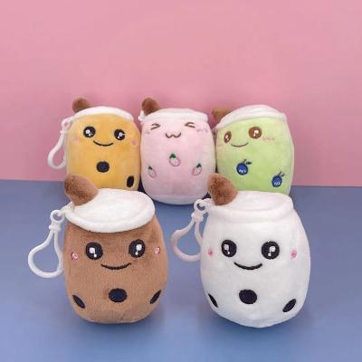 China Home decor 10cm cute kawaii coffee cup milk tea toy boba plushie boba pillow stuffed key chain for sale