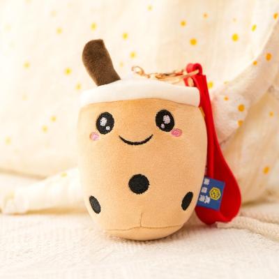 China New 10cm Boba Plushie Tea House Plush Milk Bubble Deco Key Chain Toys Cute Soft Sound Dolls For Kid Baby for sale