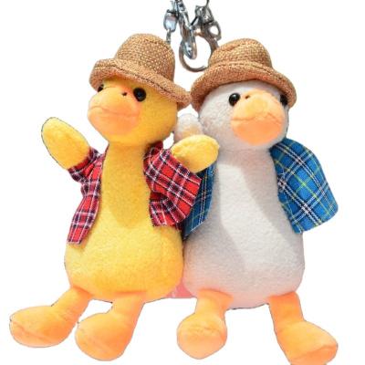 China Custom Key Pendant Girls Gift Yellow Duck Animal Stuffed Toy Net Red Neck Plush Factory Line Bag Plush Duck Toys Dolls for sale