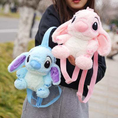 China For Baby RTS-XT001 21cm Blue Cartoon Stitch Plush Backpack Cute Stitch Rides Plush Stuffed Dolls For Girls Bags for sale