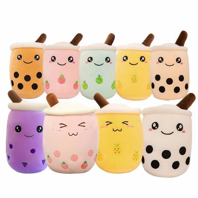 China Wholesale Bulk Home Deco Large Pineapple Green Bubble Pink Purple Teacup Shaped Sound Doll Plush Toy 24cm Bubble Tea Plush Toy for sale