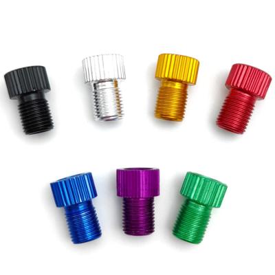 China Aluminum Colored French Aluminum Metal Bicycle Tire Valve Adapter/UK To US for sale