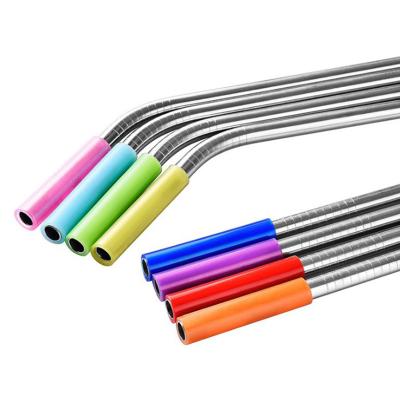 China Viable Colorful Food Grade Straw Silicone Tips Covers Wide Fit For 6/8 Mm Drinking Straws for sale