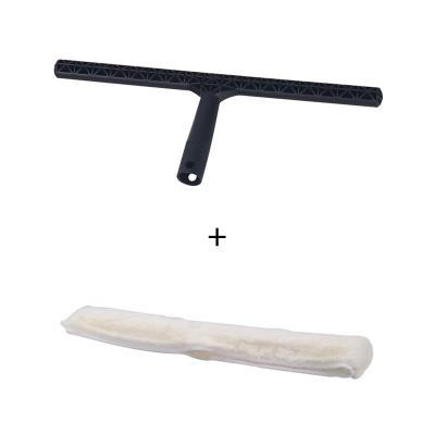 China Viable Multifunctional Dual Function Microfiber Window Wiper Cleaning Brush Glass Squeegee With T-Handle for sale