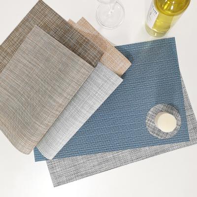 China Durable Heat Resistant Non-Slip Washable Table Mats Gray Place Mats PVC Vinyl Place Mats For Dining Kitchen for sale