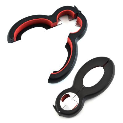 China Viable 6 In 1 Multi Function Twist All In One Can Bottle Jar Lid Opener Bottle Opener for sale