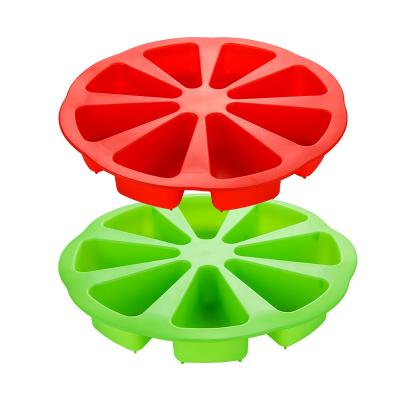 China Sustainable Baking Molds Round Cavity Silicone Cake Mold Soap Mold Pizza Slices Pan Tray for sale