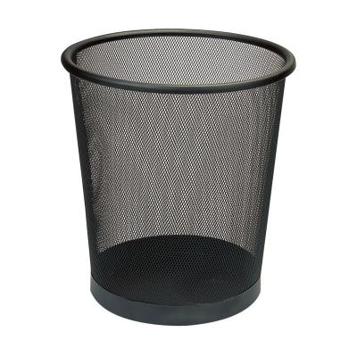 China Durable Metallic Circle Waste Bin Waste Basket Kitchen Storage Bucket Iron Bin Mesh Waste Bin for sale