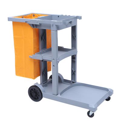 China Sustainable Commercial Hotel Housekeeping Trolley Hospital Corridor Service Plastic Cleaning Janitor Cart for sale