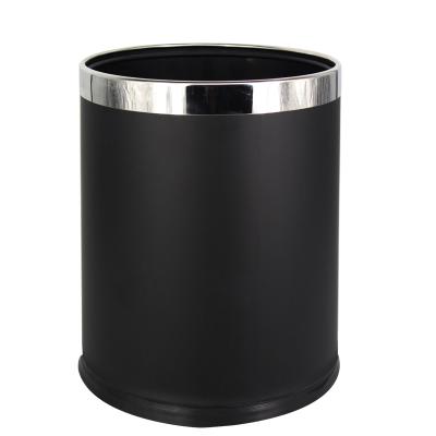 China Viable Household Stainless Steel Rubbish Trash Can Open Top Paint Bin For Ladies Restroom for sale