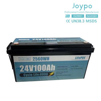 China Smart BMS Long Life 24V 100Ah Lithium Ion Battery RV Camper Lifepo4 Battery Pack for sale