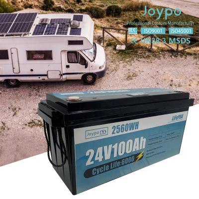 China 6000 Cycles Rechargeable RV Lithium Battery Pack 24V 100Ah 200Ah for sale