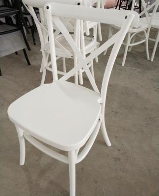 China NEW UV-resistant antique KD PP resin crossback dining wedding chair for sale