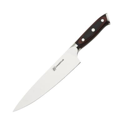 China Best Viable Selling Kitchen Knife Stainless Steel 8 Inch Single Chef Knife With Pakka Wood Handle for sale