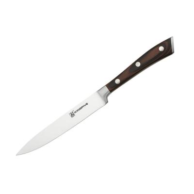 China 5 Inch Serving Steak Knife Kitchen Pakka Knife Single Viable Wood Handle Kitchen Steak Knife Cutting Food for sale