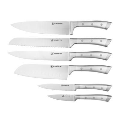 China Professional Sliver Handle Stainless Steel Kitchen Knife Set for sale