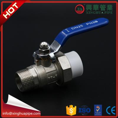 China 1 Inch Plumbing Material Male Ball Valve Wear Resistant Circle Head Code With Union for sale