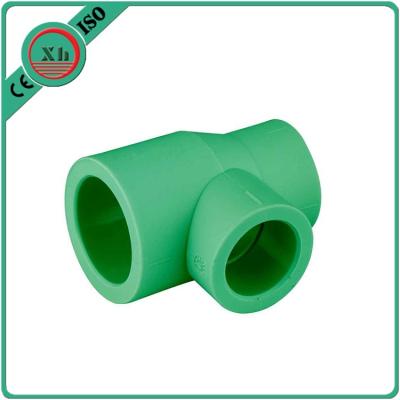 China Green / White Ppr Reducing Tee Unequal Tee Plumbing Piping 20 - 110 MM Size for sale