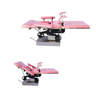 China Single Metal Manual Clinic Medical Examination Childbirth Hospital Gynecological Delivery Gynecological Bed Chairs Tables for sale