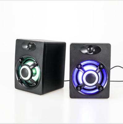 China High Quality Portable Phone Function Computer Wired Desktop Speakers with LED Light for sale