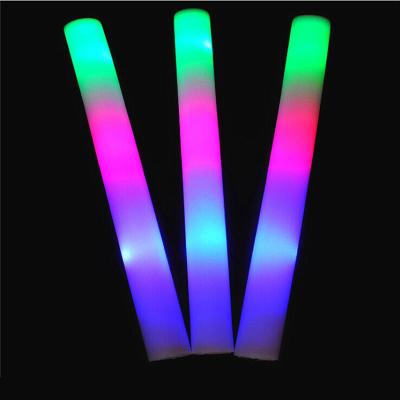 China Promotional Gifts RGB LED Light Foam Sticks Multi Color Flashing Glow Magic Wands 3 Modes Sticks Flashing Strobes For Party DJ Concerts Festivals for sale