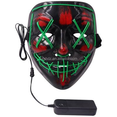 China Wholesale Durable Led Light Up Black Scary Halloween Skulling Mask Cosplay Costume For Festival Masquerade Carnival Party for sale