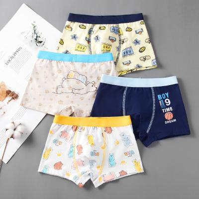 China Custom Cute Boy Breathable Underwear Cartoon Fashion Printed Boys Toddler Stretch Boxer For Kids for sale