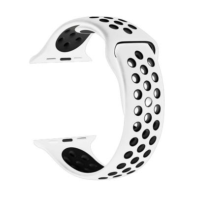 China Sports Silicone Sport Band For Apple Watch Se 7 Series 44MM Rubber Watch Band Strap 40MM On iWatch Strap 654321 for sale