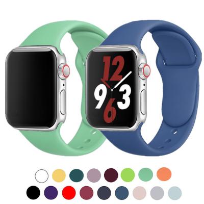 China Sports Silicone Strap For Apple Watch Band 38mm 42mm Smartwatch 4 Rubber Sports Watchband Strap iWatch 7 Series 5 Se 6 5 for sale