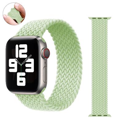 China Luxury Braided Nylon Strap For Apple Watch Band 44mm 40mm 38mm 42mm Nylon Elastic Fabric Belt Slot Overseas Drop Shipping for sale