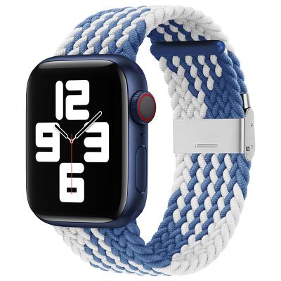 China Luxury Braided Nylon Strap For Apple Watch Band 44mm 40mm 38mm 42mm Nylon Elastic Fabric Belt Slot Overseas Drop Shipping for sale